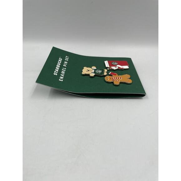 Starbucks 2025 Holiday Enamel 3 Pin Set Bearista, Gingerbread & Polar Bear HTF! - Picture 3 of 4